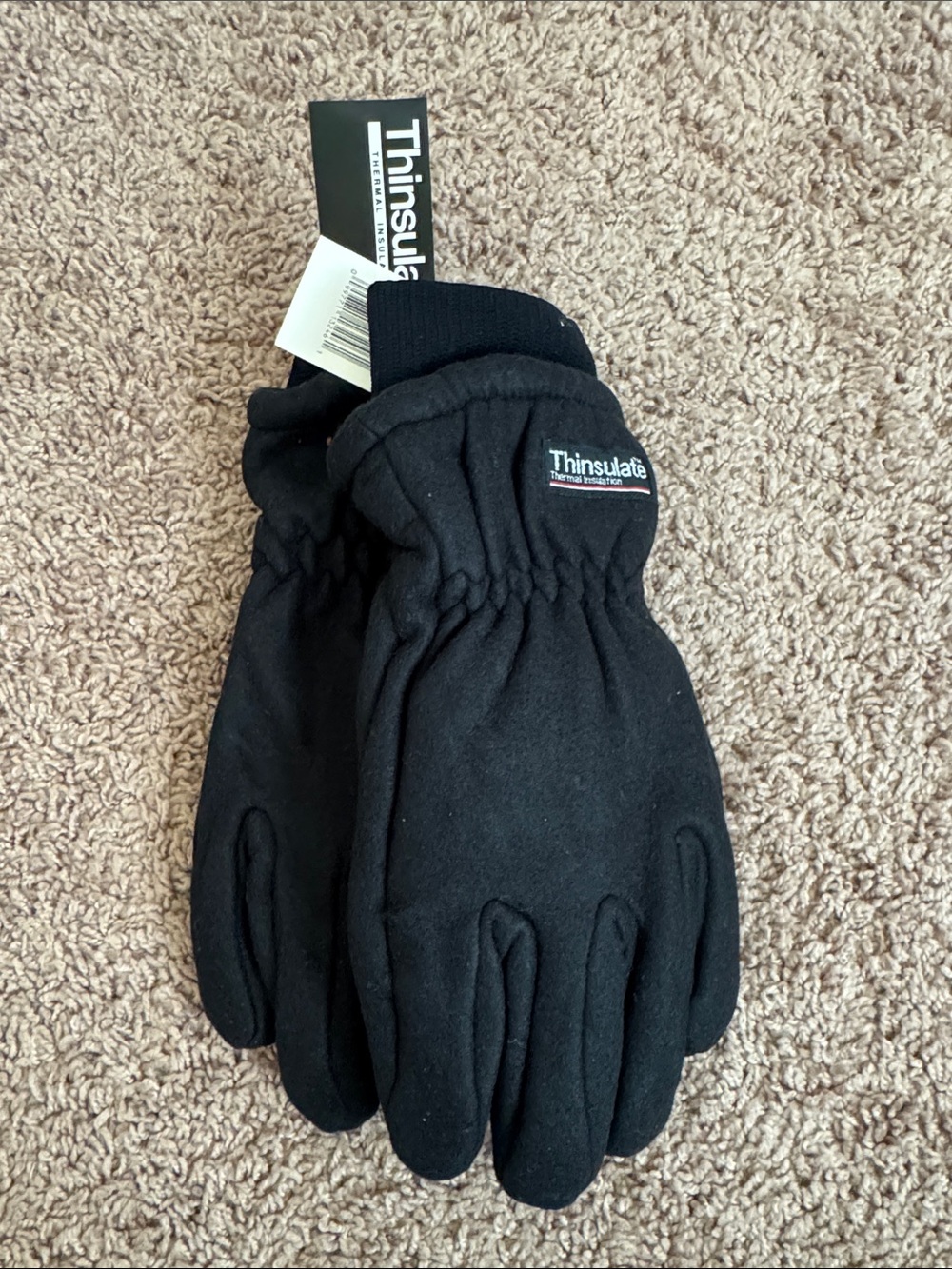 NWT! 3M Thinsulate Black Insulated Men’s Winter Gloves